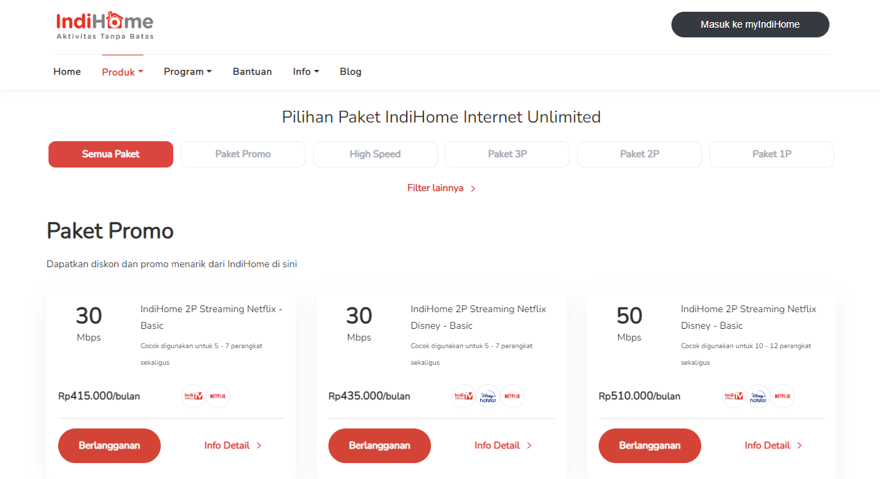 Paket Internet Cepat IndiHome