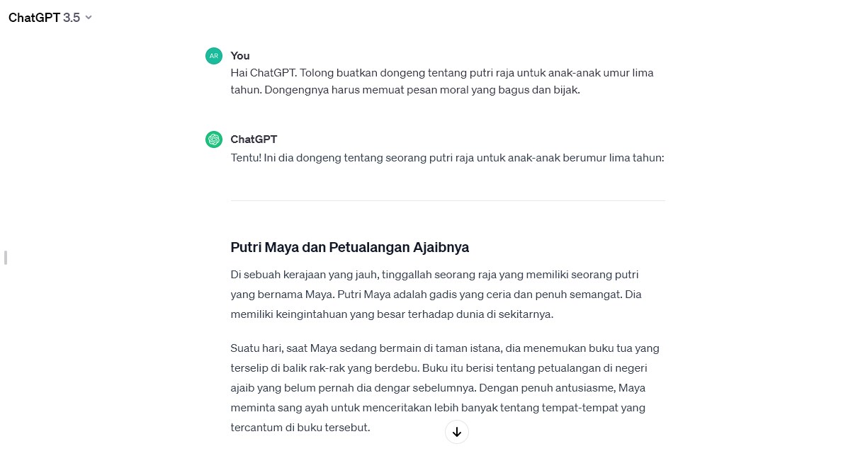 contoh prompt ChatGPT